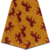 Turffontein nigerian cloth is yellow with patterns of horses